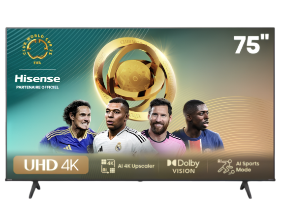 TV HISENSE 75" Smart Série A6N 4K ULTRA HD   Noir