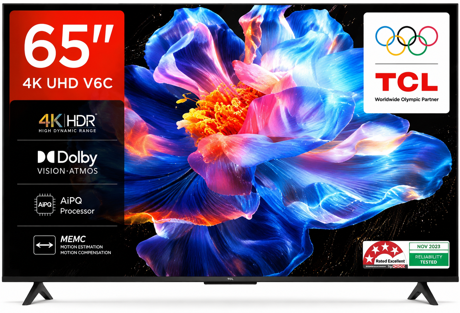 TV TCL P6L 65" 4K UHD Smart Google Tv Noir