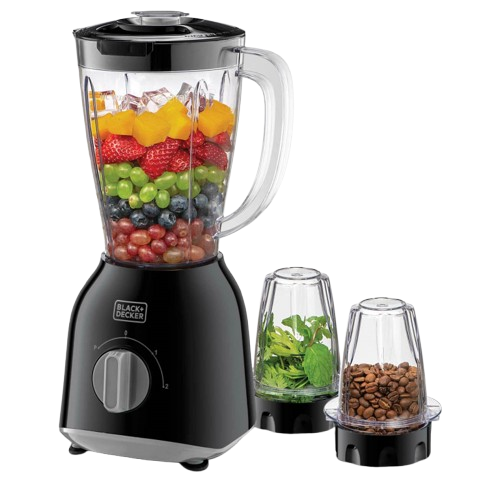 Blender Black + Decker 400W 1.5L + 2 Moulins BX440-B5