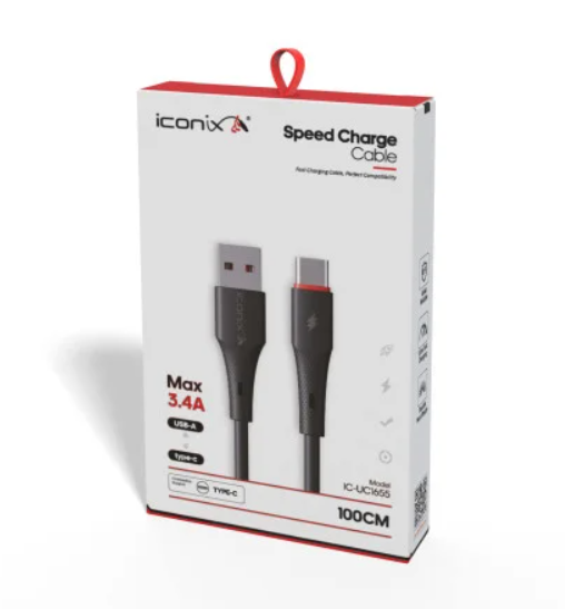 Cable Chargeur Iconix Rapide - IC-UC1655 - Noir