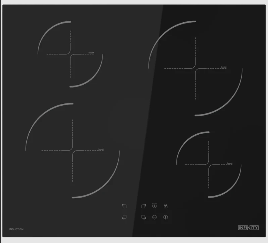 Plaque de Cuisson à Induction Infinity H 7G 4IG60-A – 4 Feux – 60 cm – Noir