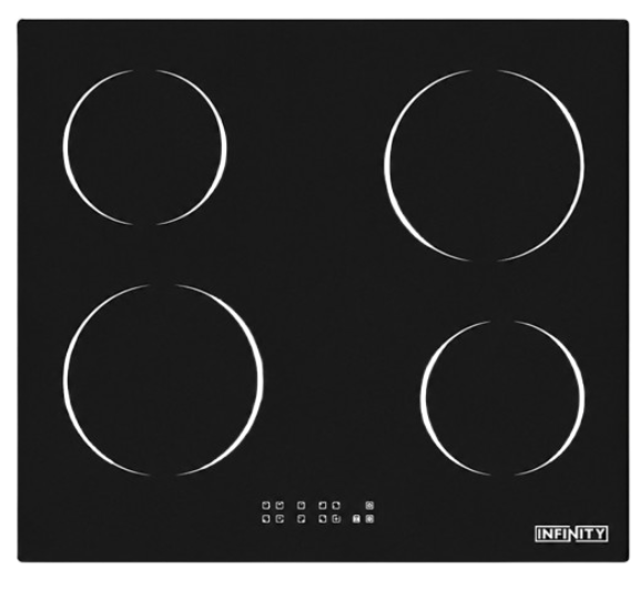 Plaque de Cuisson Electrique Infinity T60401BL 4 Feux 60Cm Noir