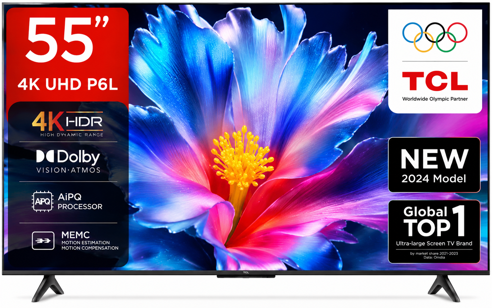 Téléviseur TCL 55'' P6L Smart Tv 4K UHD