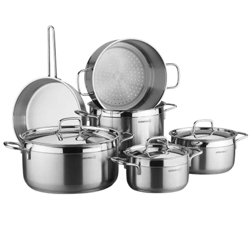 Batterie De Cuisine Korkmaz Alpha A1998 10 Pièces Inox
